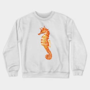 Cute watercolor orange seahorse Crewneck Sweatshirt